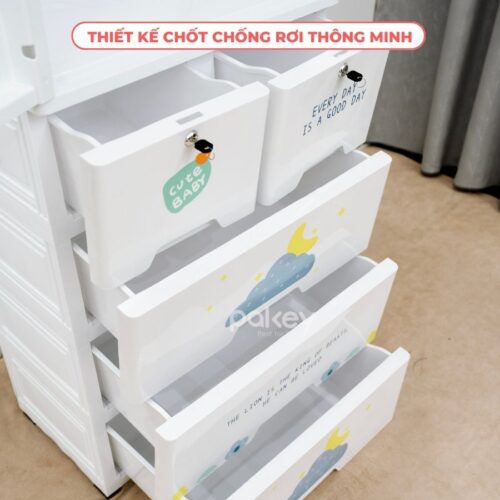 Tủ quần áo cho bé 4/5 tầng Pakey HX004 13 Tủ quần áo cho bé 4/5 tầng Pakey HX004