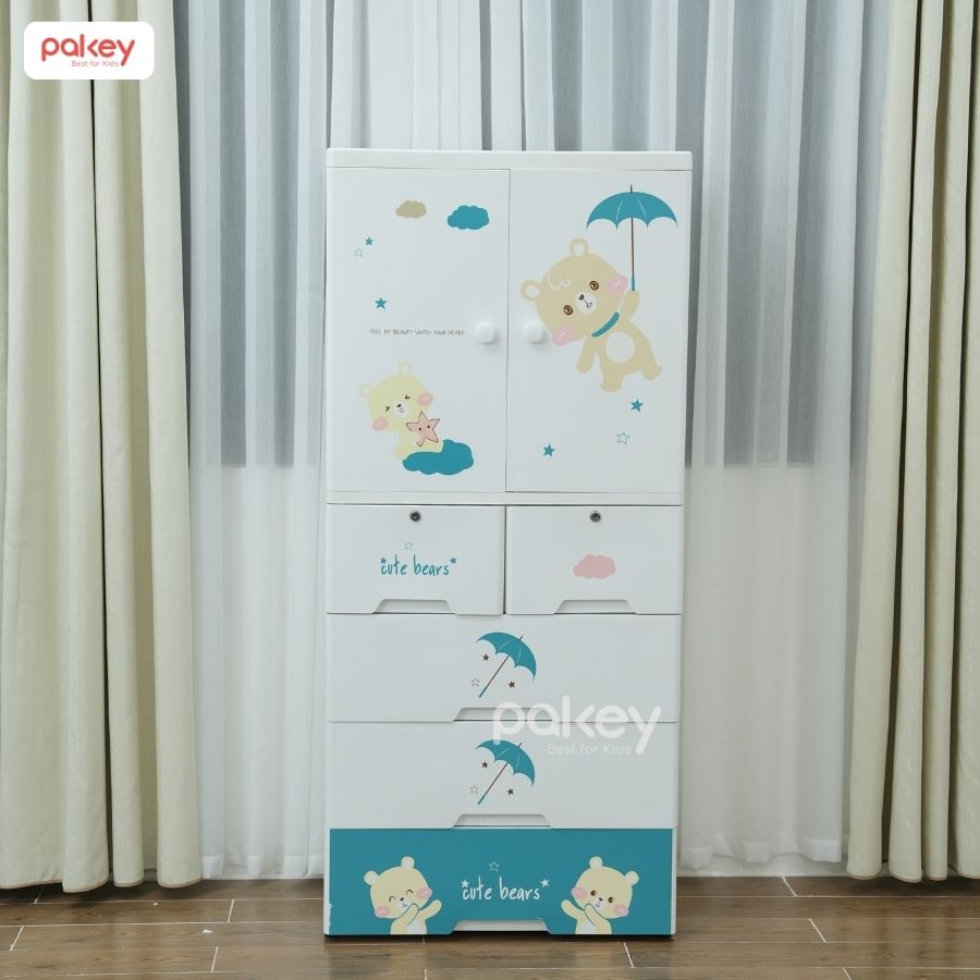 Tủ quần áo cho bé 4/5 tầng Pakey HX004