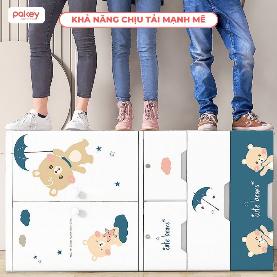 Tủ quần áo cho bé 4/5 tầng Pakey HX004