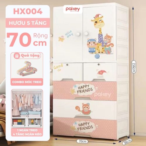 Tủ quần áo cho bé 4/5 tầng Pakey HX004 17 Tủ quần áo cho bé 4/5 tầng Pakey HX004