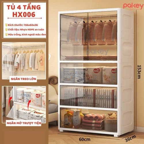 Sản phẩm tủ nhựa HX006 được cấu tạo với cấu tạo ổn định với chất liệu an toàn chắc chắn
