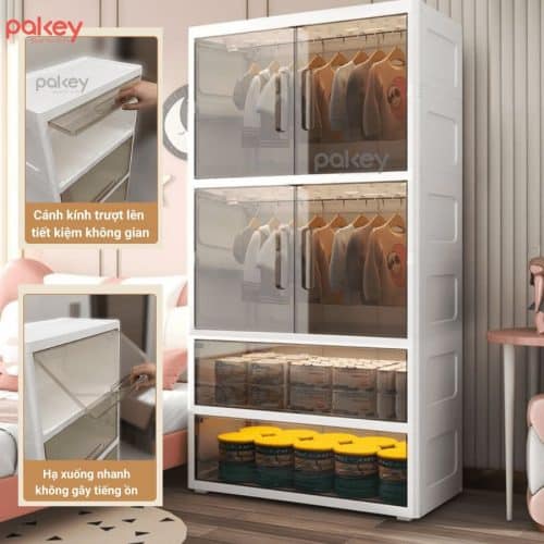 Tủ nhựa có bề mặt trơn nhẵn, không dính bẩn hay bụi, tiện lợi cho việc lau chùi và bảo quản