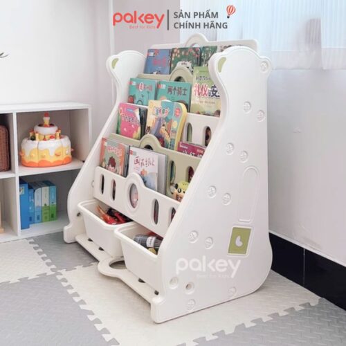 Kệ sách cho bé 5 tầng hình gấu Pakey E096