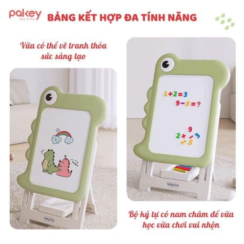 Bảng học khủng long đa chức năng: có thể viết chữ, vẽ tranh, sử dụng nam châm,...