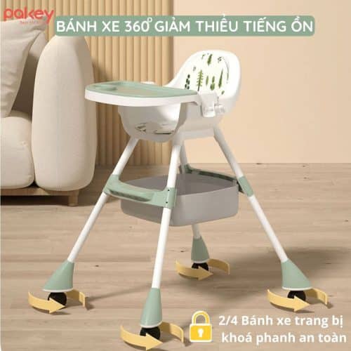 Bánh xe có khả năng xoay 360 độ và giảm thiểu tiếng ồn hiệu quả