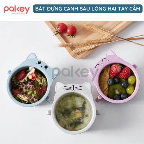 Set ăn dặm lúa mạch hình gấu với 3 màu gam màu dễ thương