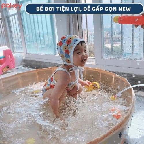 Chốt van và bơm nước vào, bạn sẽ có 1 chiếc bể bơi tiện lợi