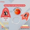 Bộ đồ chơi bóng rổ treo tường hình tên lửa Pakey màu đỏ