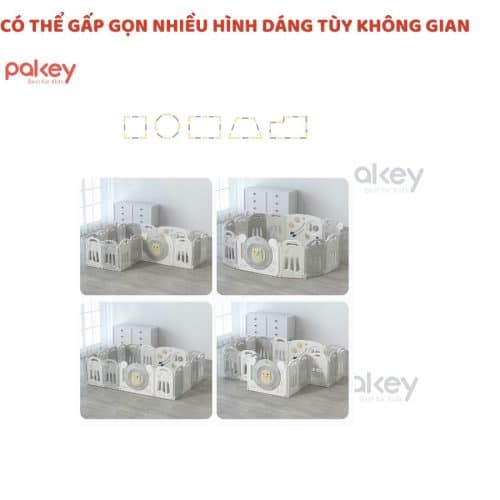 Quây cũi gấp gọn Pakey gấu cao cấp 9 bo quay cui cho be gau cao cap 3 New sun babies