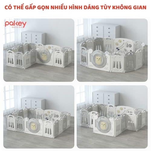 Quây cũi gấp gọn Pakey gấu cao cấp 10 Bạn cũng có thể lắp ráp theo nhiều kiểu dáng khác nhau