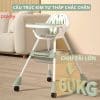 Ghế ăn dặm Pakey HA-08 cho bé 24 Ghế ăn dặm HA-08 được thiết kế với cấu trúc kim tự tháp, 4 chân mở rộng mang đến sự ổn định, chắc chắn