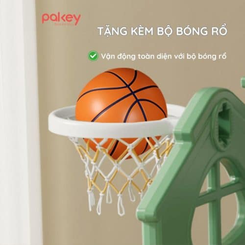 Bộ bóng rổ tặng kèm giúp bé vui chơi thể thao và kích thích phát triển chiều cao