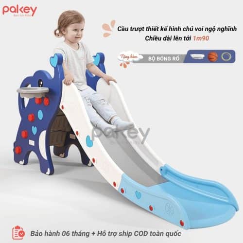 Cầu trượt được thiết kế hình chú voi ngộ nghĩnh, đáng yêu