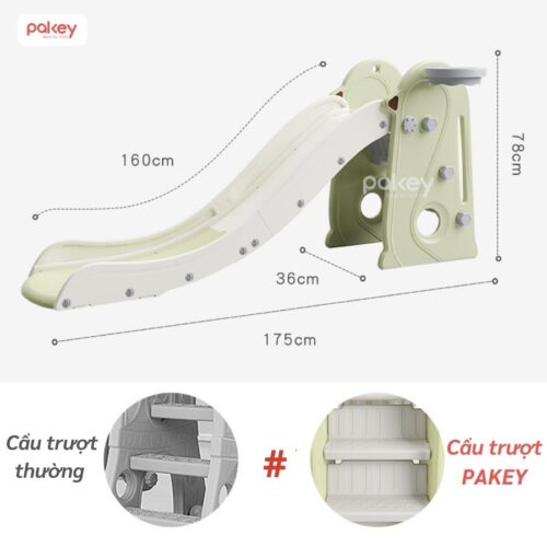 Cầu trượt đơn Pakey chim cánh cụt B051 40 Cầu trượt Pakey chim cánh cụt