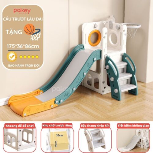 Cầu trượt đơn Pakey Lâu Đài 12 cầu trượt cho bé Pakey lâu đài