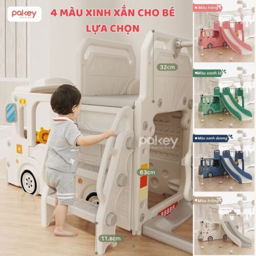 Cầu trượt Pakey xe bus cao cấp 22 Cầu trượt Pakey xe bus cao cấp
