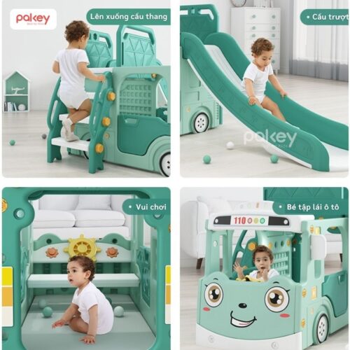 Cầu trượt Pakey xe bus cao cấp 23 Cầu trượt Pakey xe bus cao cấp