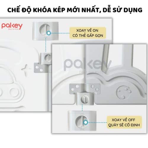 Quây cũi gấp gọn Pakey gấu cao cấp 13 Thiết kế khóa kép mới nhất, nhân đôi sự chắc chắn