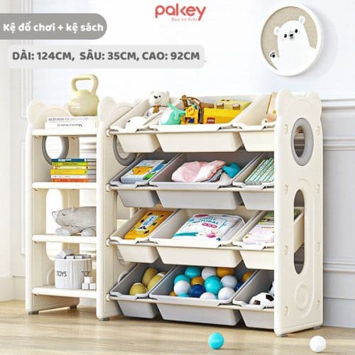 Kệ để đồ 4 tầng hình gấu Pakey size L (kèm hộc) 14 Kích thước lý tưởng phù hợp với các bé ở nhiều độ tuổi khác nhau