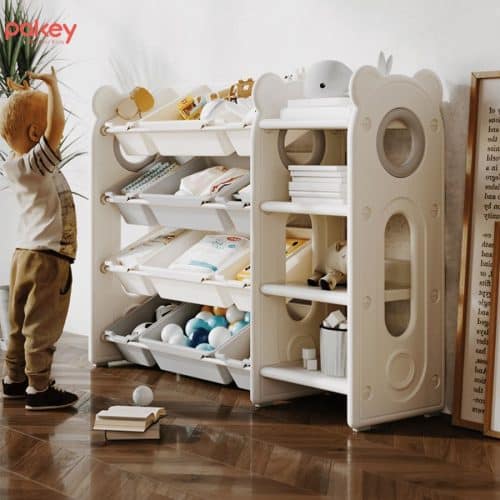 Kệ để đồ 4 tầng hình gấu Pakey size L (kèm hộc) 15 Ba mẹ có thể sử dụng chiếc kệ này để giáo dục con cái về thói quen sắp xếp đồ đạc gọn gàng, khoa học ngay từ khi còn nhỏ