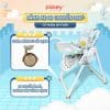 Ghế ăn dặm cao cấp Pakey HA-013 18 Ghế ăn dặm Pakey HA-013 được trang bị 4 bánh xe di chuyển xoay 360 độ, có khóa phan an toàn