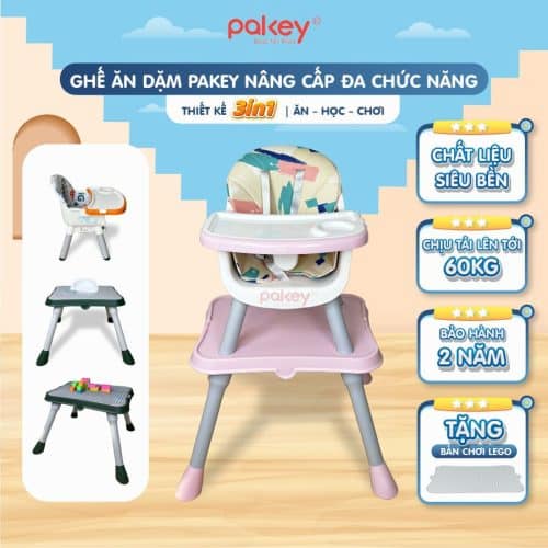 Ghế ăn dặm Pakey HA-037 màu hồng