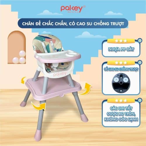 Khung và chân ghế chắc chắn, có thiết kế chống trượt