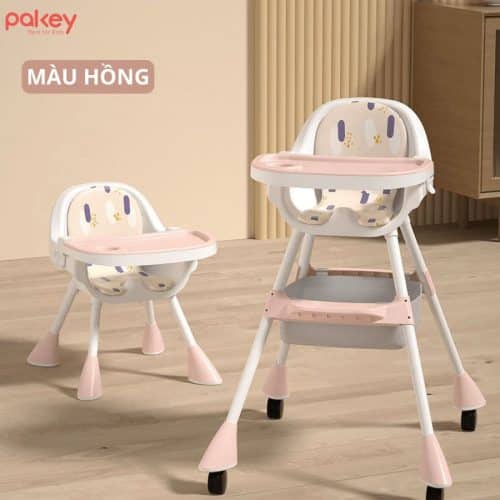 Ghế ăn dặm Pakey HA-08 màu hồng