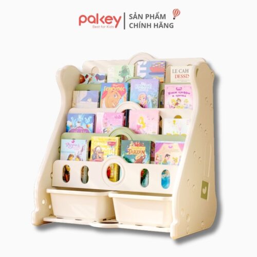 Kệ sách cho bé 5 tầng hình gấu Pakey E096