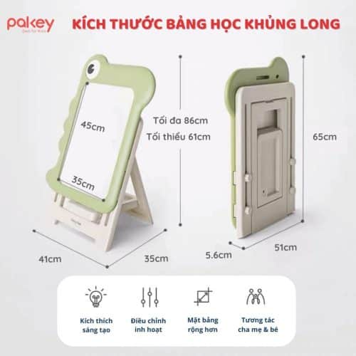 Kích thước tổng quan của bảng học khủng long