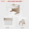 Kích thước tổng quát của bộ sản phẩm bàn ghế đa năng Pakey E032
