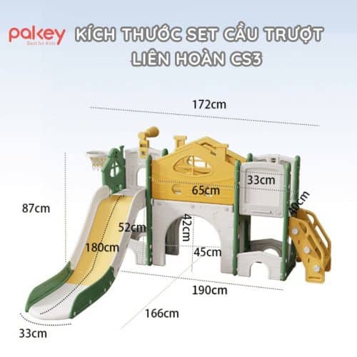 Kích thước tổng quan của sét cầu trượt liên hoàn CS03
