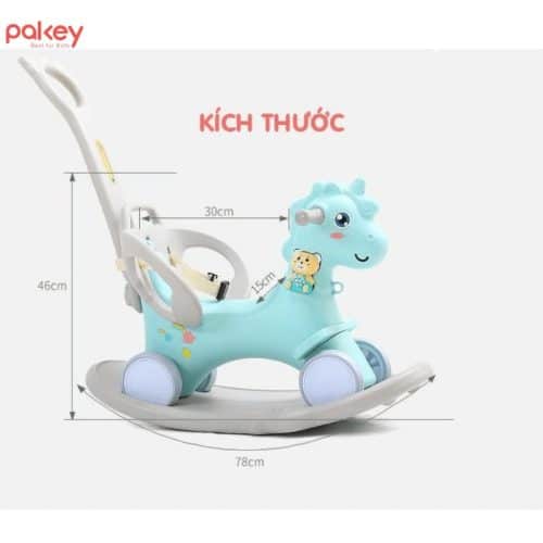 Kích thước tổng thể của sản phẩm ngựa bập bênh Pakey 3in1