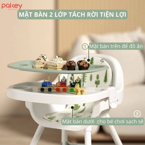 Thiết kế mặt bàn 2 lớp có thể tách rời tiện lợi