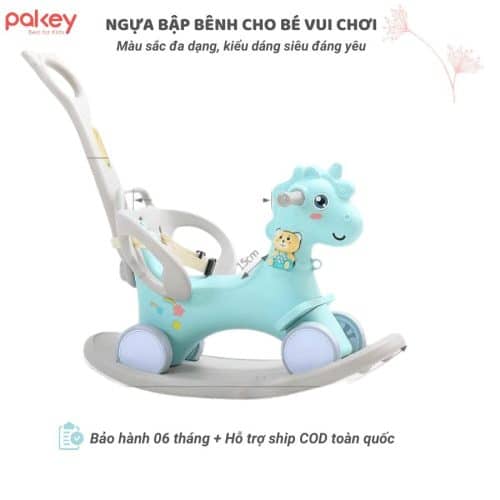 Ngựa bập bênh Pakey 3in1 màu xanh