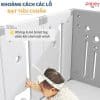 Quây cũi nhựa Pakey Full House 16 Khoảng cách các lỗ trên quây đạt kích thước tiêu chuẩn, không lo các bé bị kẹp chân, tay khi chơi