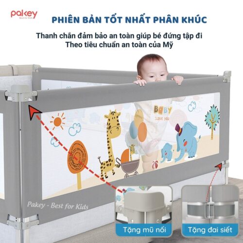 Thanh chắn giường an toàn Pakey NV2 nâng cấp 15 Thanh chắn giường PAkey NV2 nâng cấp 2025