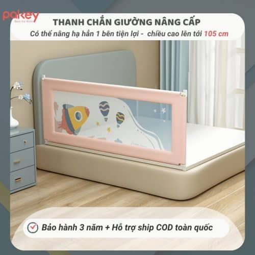 Thanh chắn giường Pakey Pro A1 Màu Hồng Size 2m 1 thanh chan giuong cho tre pro a1 1 New sun babies