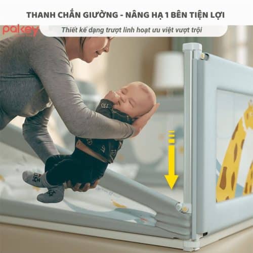 Thanh chắn giường Pakey Pro A1 Màu Hồng Size 2m 5 Thanh chắn giường Pakey Pro A1 được thiết kế với tính năng nâng hạ 1 bên tiện lợi