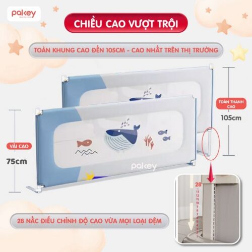 Thanh chắn giường dạng trượt Pakey SV1 Premium 34 Thanh chắn giường Pakey SV1 Premium