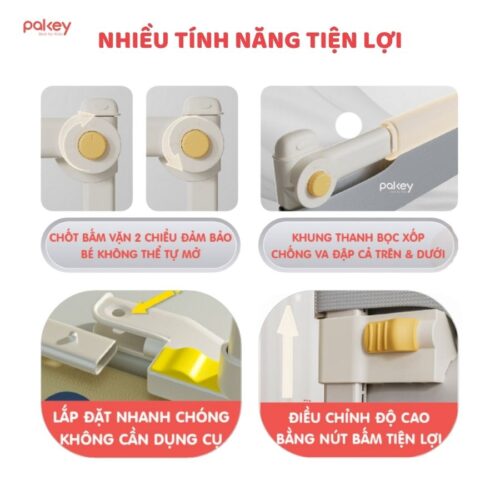 Thanh chắn giường Pakey SB2 Premium 17 thanh chắn giường Pakey SB2 nâng cấp