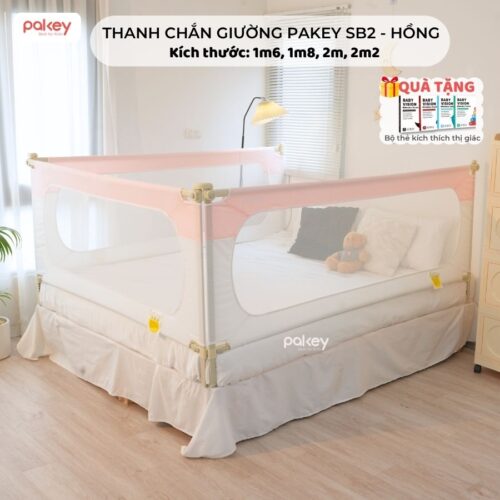 Thanh chắn giường Pakey SB2 Premium 13 Thanh chắn giường Pakey SB2 màu hồng trắng