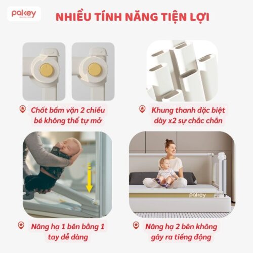 Thanh chắn giường Pakey SB2 Premium 16 thanh chắn giường Pakey SB2 nâng cấp