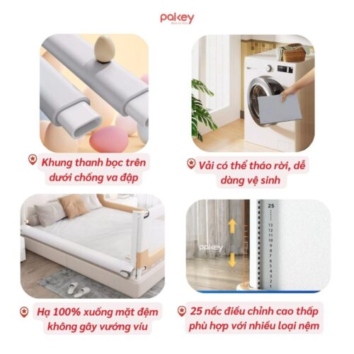 Thanh chắn giường Pakey SB2 Premium 15 thanh chắn giường Pakey SB2 nâng cấp