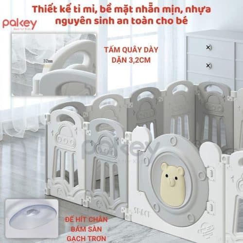 Quây cũi gấp gọn Pakey gấu cao cấp 12 thiet ke bo quay cui cho be gau cao cap New sun babies