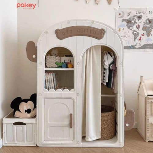 Tủ nhựa Pakey được thiết kế theo gam màu trắng kem, sang trọng và đậm chất châu  Âu