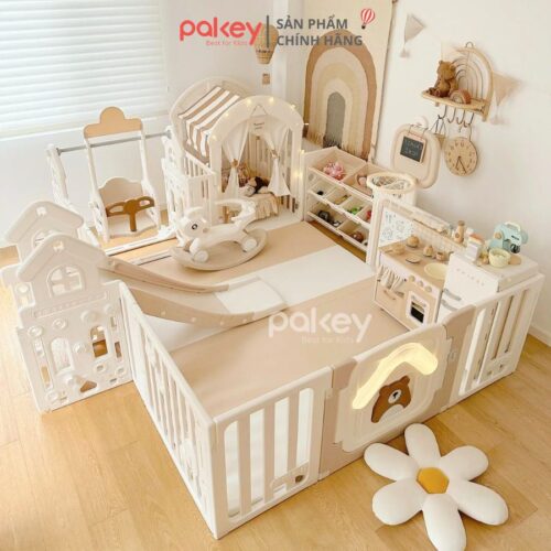 Quây cũi liên hoàn Pakey Gấu Mặt Trăng 6,7 tiện ích