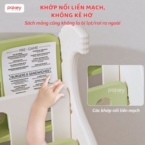 Kệ sách nhựa 5 tầng kèm 2 hộc đựng đồ Pakey voi GS02 21 Kệ sách cho bé Pakey voi GS02