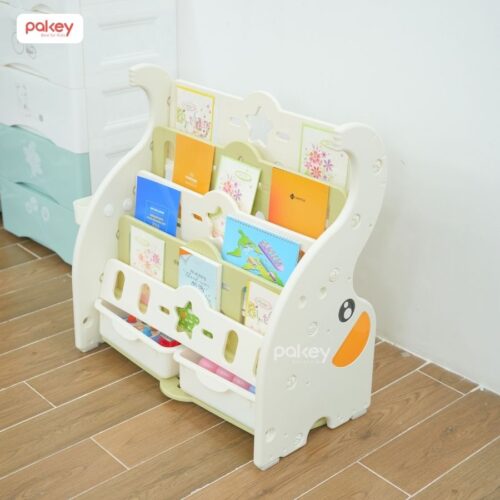 Kệ sách nhựa 5 tầng kèm 2 hộc đựng đồ Pakey voi GS02 30 Kệ sách cho bé Pakey voi GS02