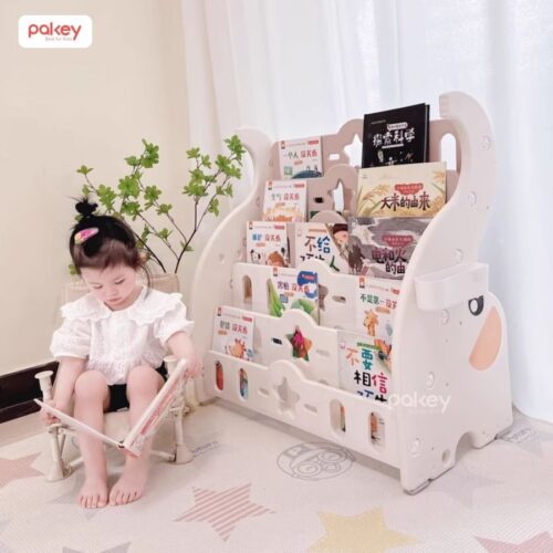 Kệ sách nhựa 5 tầng kèm 2 hộc đựng đồ Pakey voi GS02 23 Kệ sách cho bé Pakey voi GS02